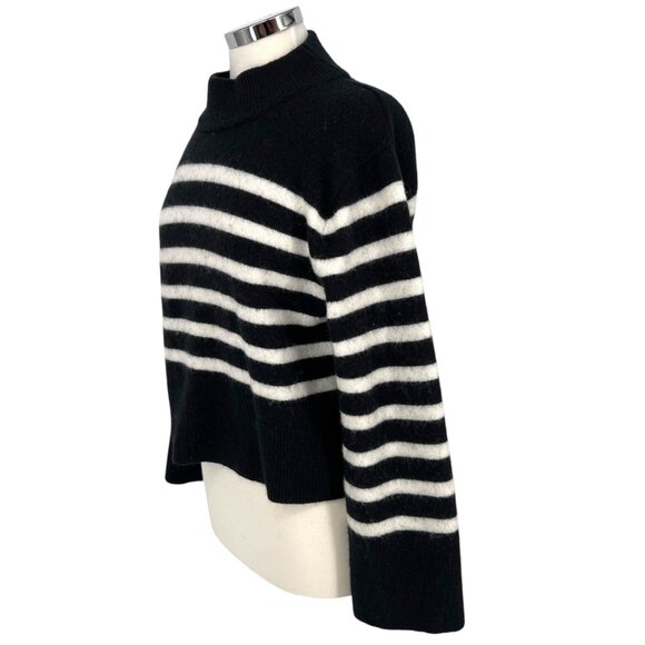 J.Crew Striped Supersoft Sweater Textured Black White Size XS - Picture 6 of 14